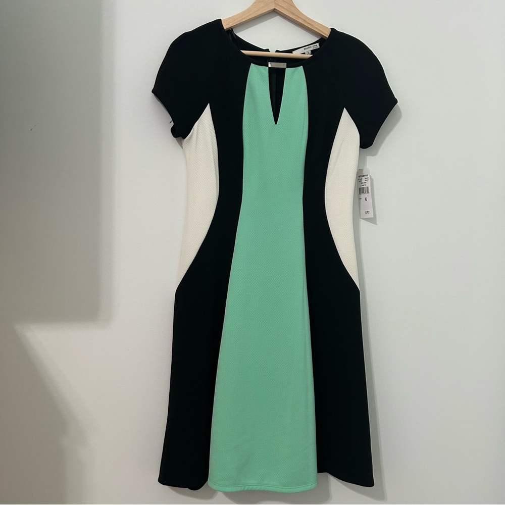 Studio One Black and Mint Midi Dress